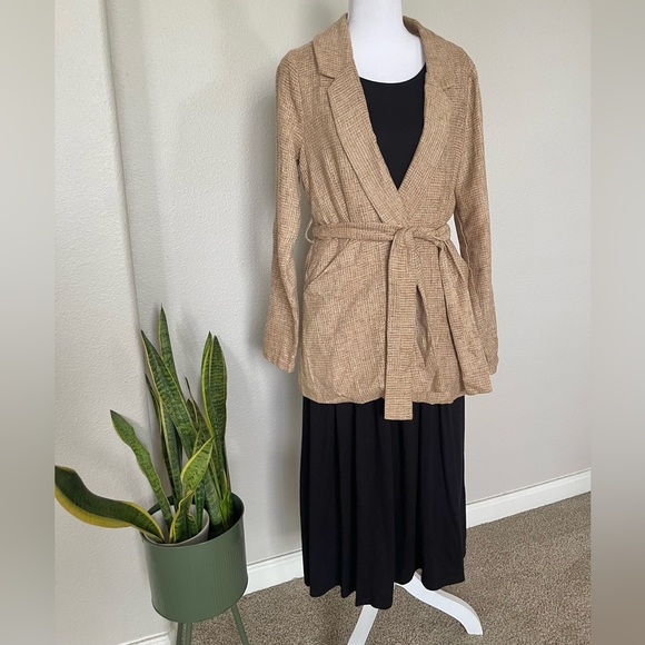 NWT - Crescent Women's Tweed Tan Office Blazer - Picture 5 of 16